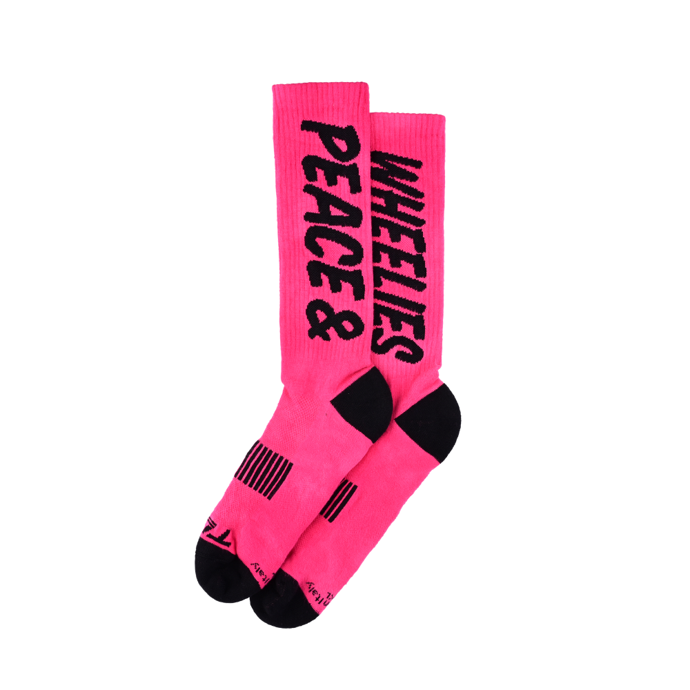 Performance Socks Peace & Wheelies Fuscia